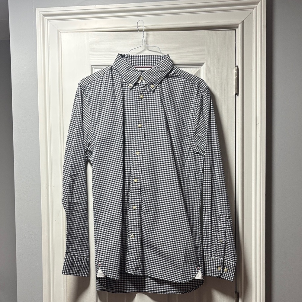 Tommy Hilfiger Black and White Gingham Button-Up Shirt